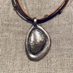 Silpada .925 Sterling Silver Hammered Asymmetrical Pendant ONLY S1748